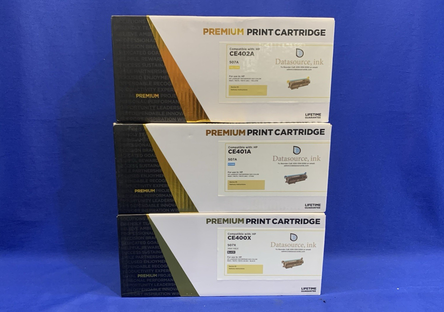 HP Generic CE400X CE401A CE402A 507X 507A Black Cyan Yellow New Sealed Toner Set