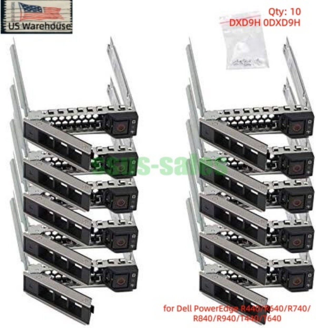 X10 2.5'' Hard Drive Tray Caddy DXD9H 0DXD9H for Dell R640 R740 R940 G14 15 16