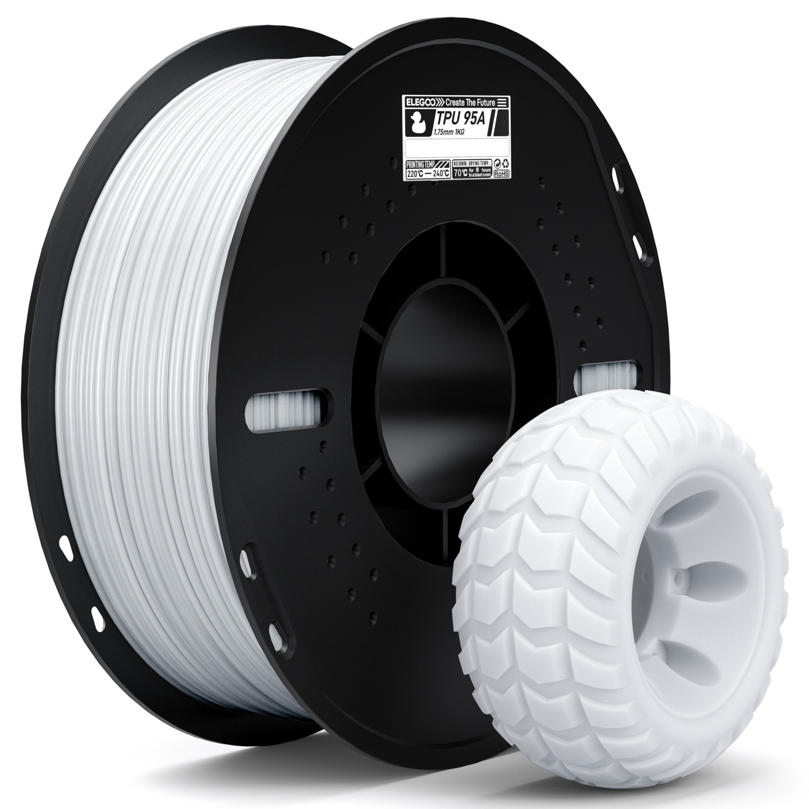 【Buy 6 Get 4 Free,Add 10】ELEGOO TPU 95A 3D Printer 1.75mm Filament 1KG