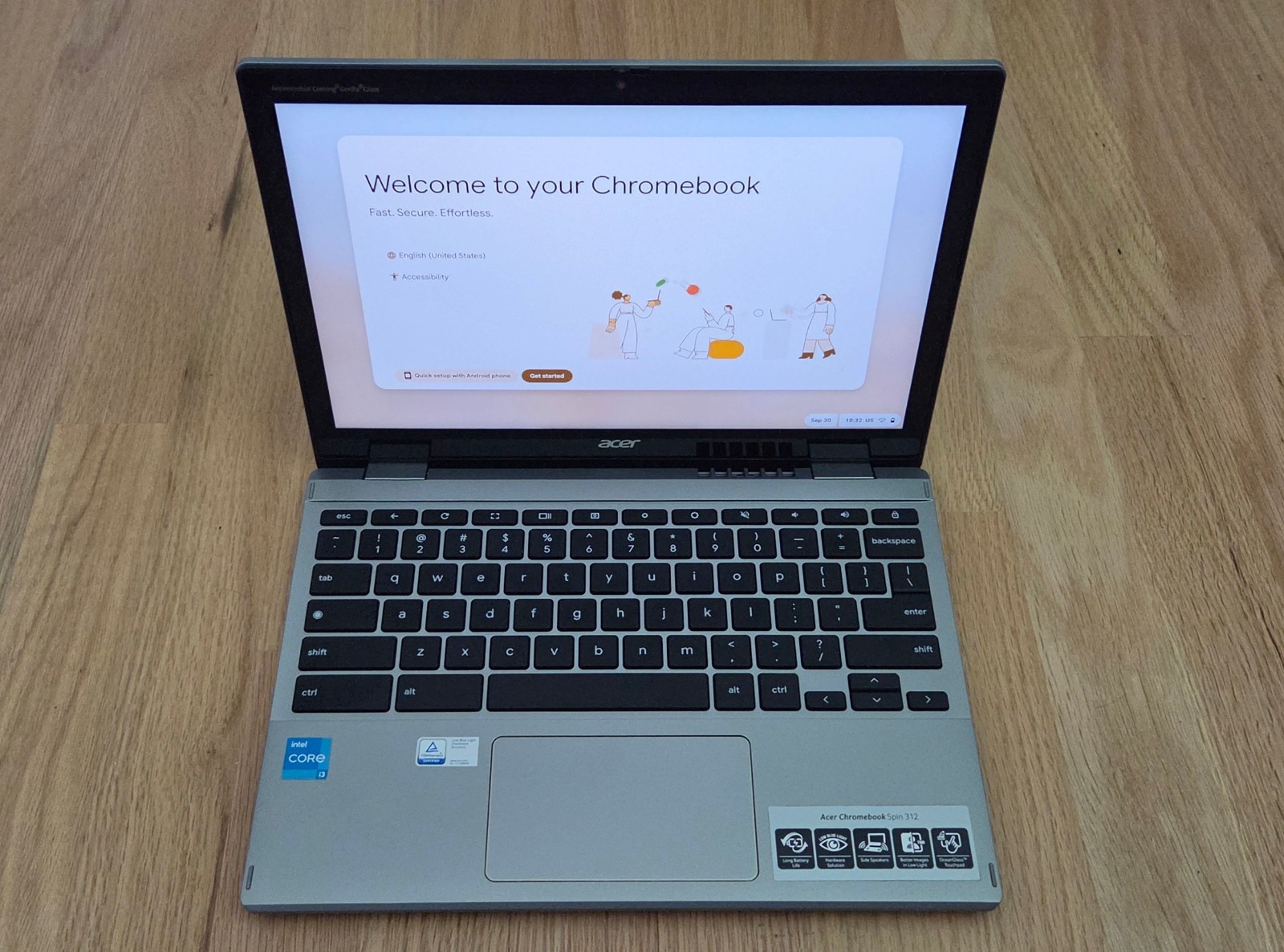 Acer - Chromebook Spin 312 2-in-1 Laptop – 12.2" WUXGA Touch - Intel Core i3-N30