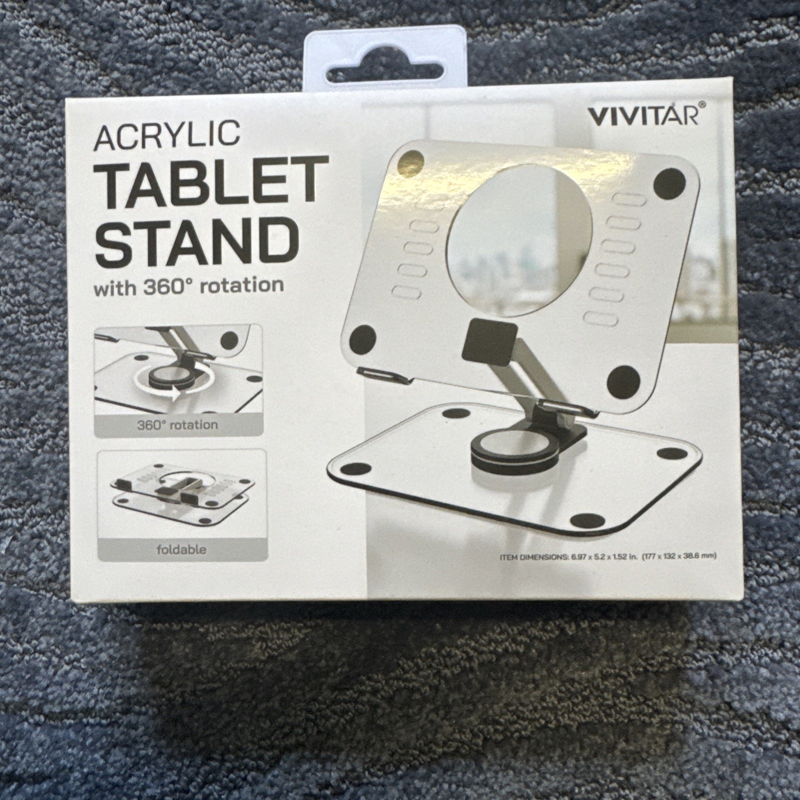 Acrylic Tablet Stand by Vivitar with 360 degree rotation New