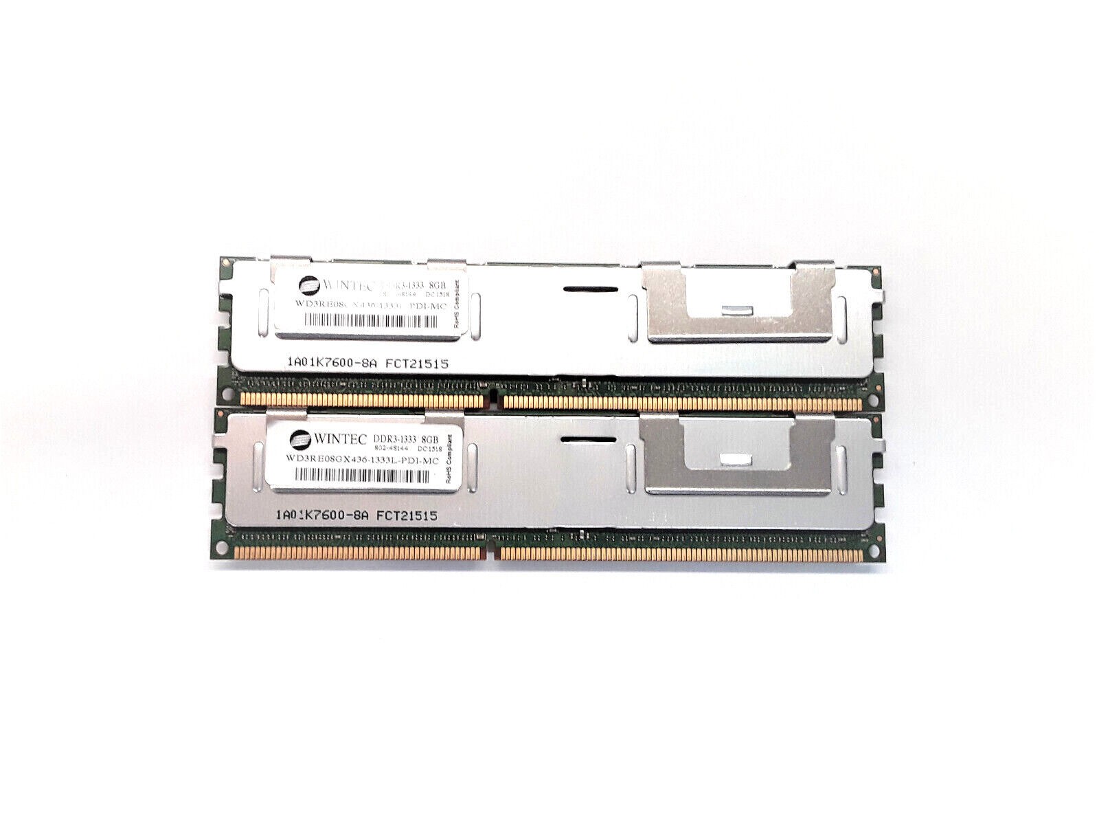 WINTEC 8GB DDR3 Memory RAM- Lot of 2 - WD3RE08GX436-1333L-PDI-MC