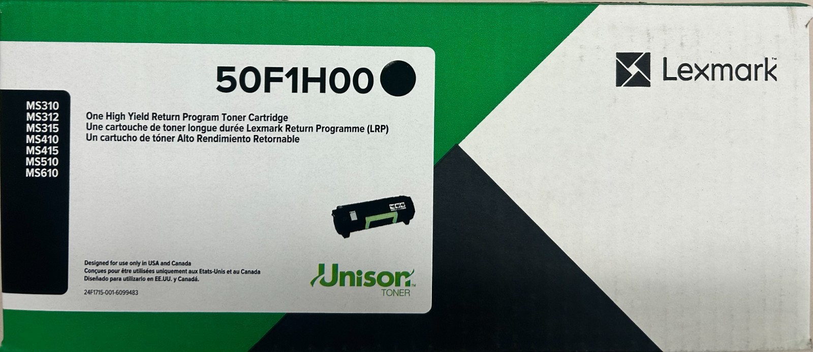 Lexmark 50F1H00 Black Toner Cartridge for MS310 MS312 MS315 MS410 MS415 MS510