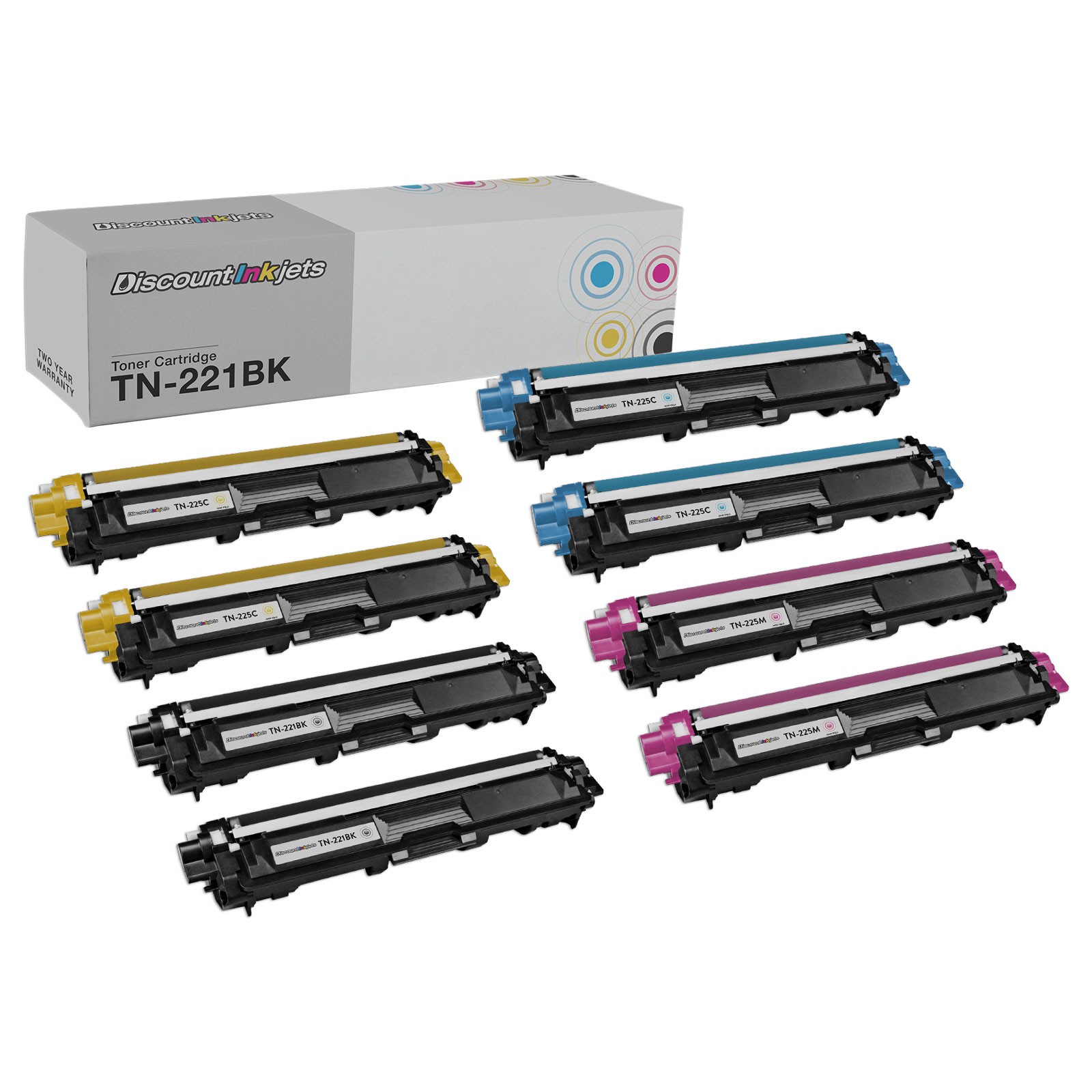 8PK Toner for Brother TN221 TN225 Black Cyan Magenta Yellow MFC-9330CDW HL-3140