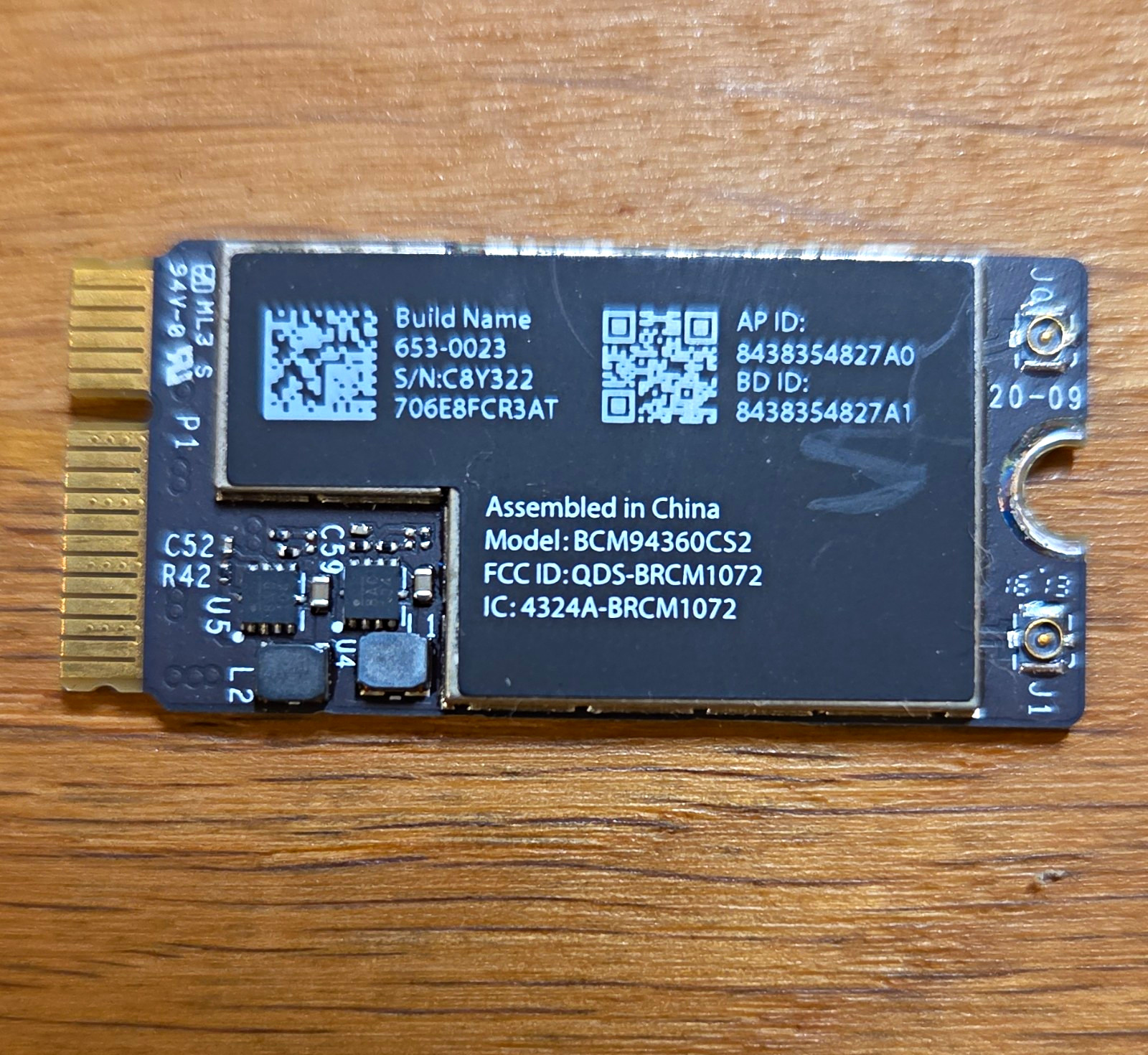 Broadcom BCM94360CS2 AirPort Extreme Wireless Card 1300 Mbps 653-0023