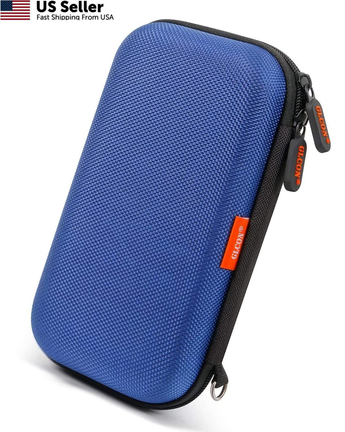 Blue Shockproof Charger Carrying Case - GLCON Small Hard Travel EVA