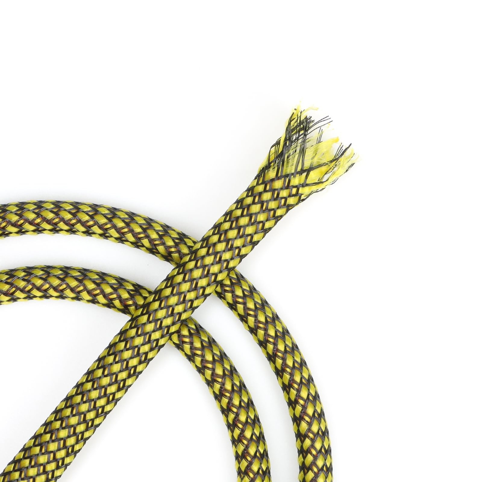 YOUBO Expandable Braided Cable Sleeve Yellow Black 12mm-19ft