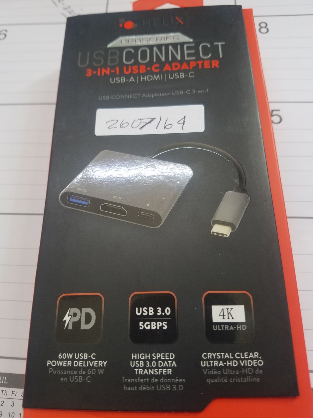Helix USB Connect 3-in-1 USB-C Adapter USB-A HDMI USB-C 260-7164