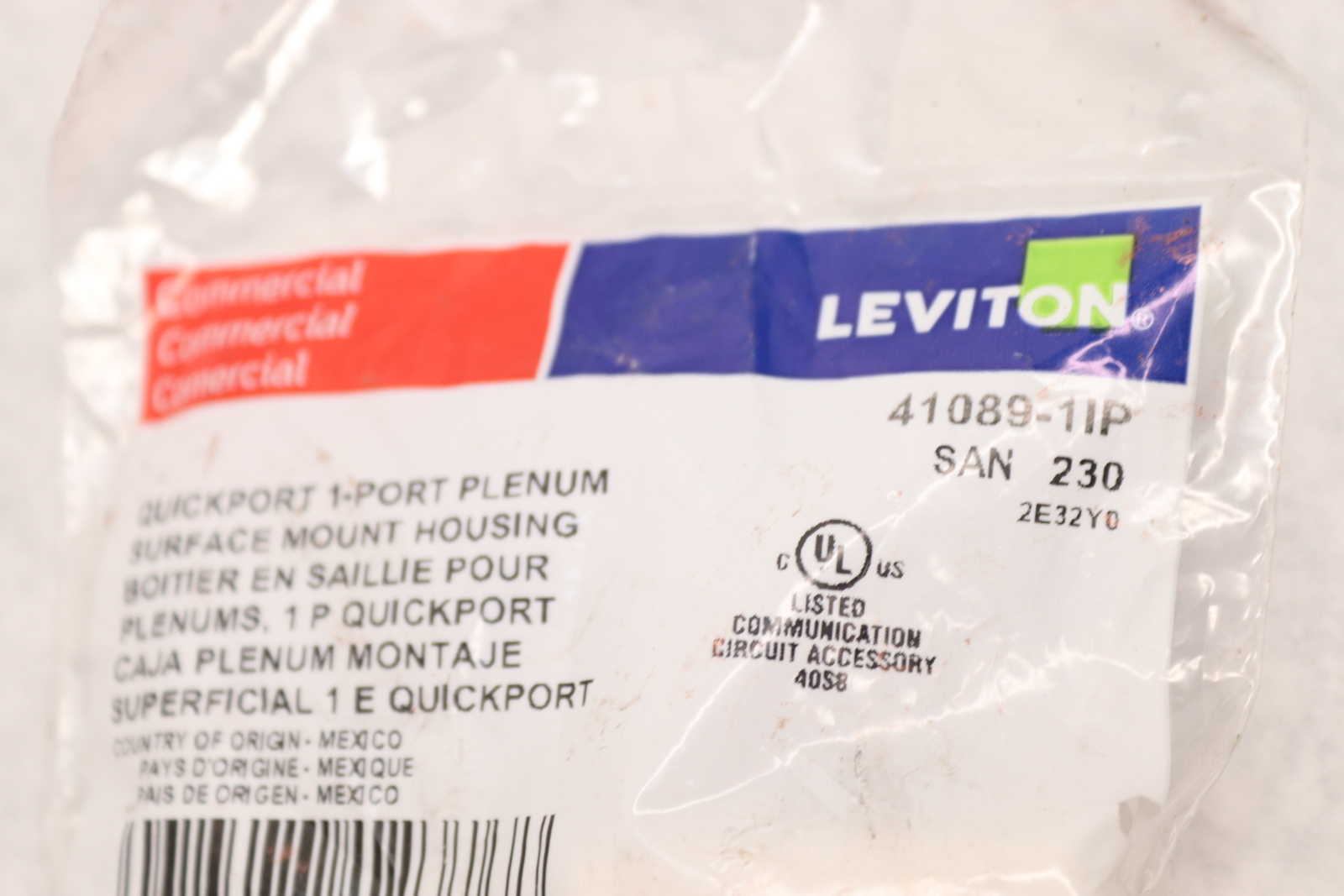Leviton QuickPort Surface Mount Housing 1-Port Ivory 41089-1IP