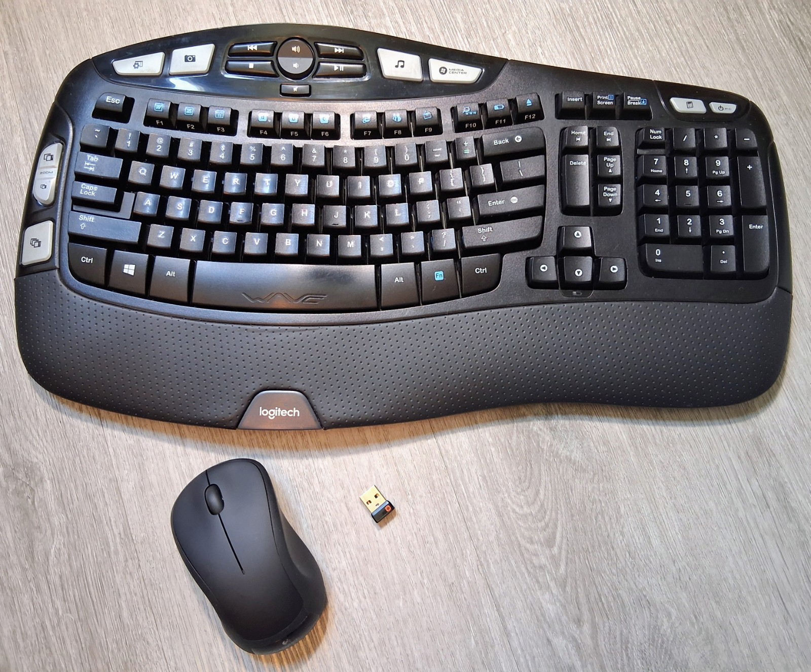 Logitech K350 Wave Ergonomic Keyboard W/ M310 Mouse + Dongle Receiver TESTED✅️ 
