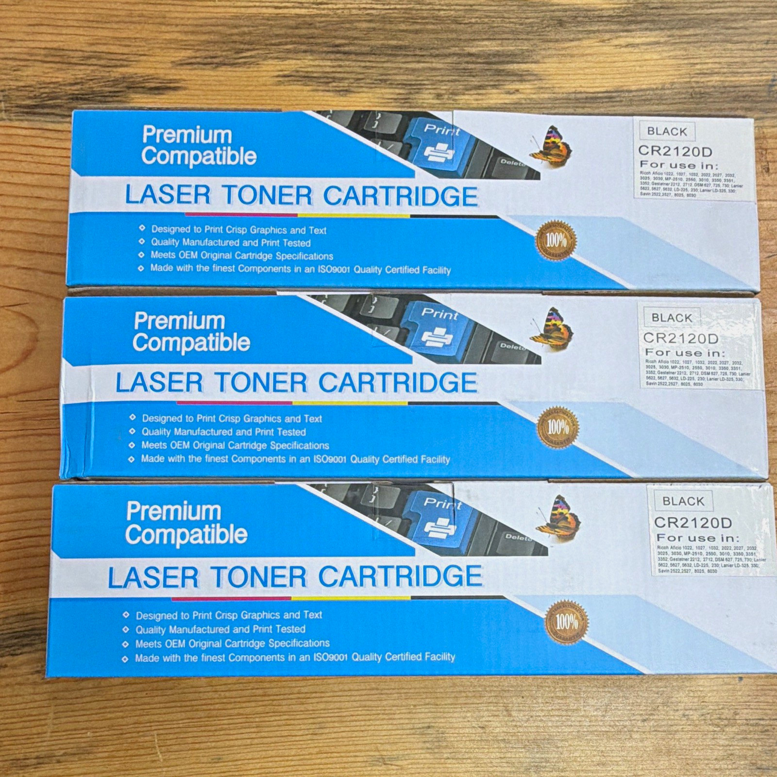 Premium Compatible CR2120D Black Laser Toner Cartridge 3-Pack for Canon