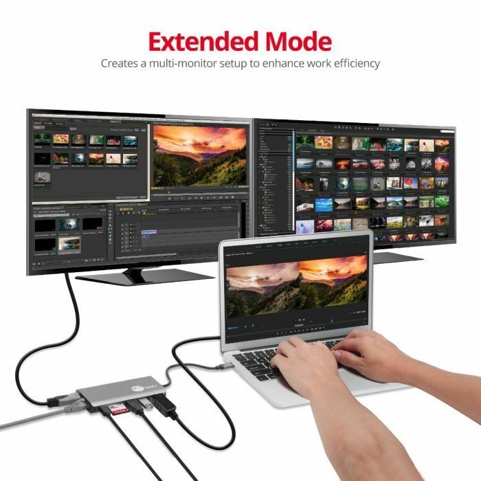 SIIG JU-DK0F11-S1 USB-C MST Video with Hub, LAN and PD 3.0 Docking