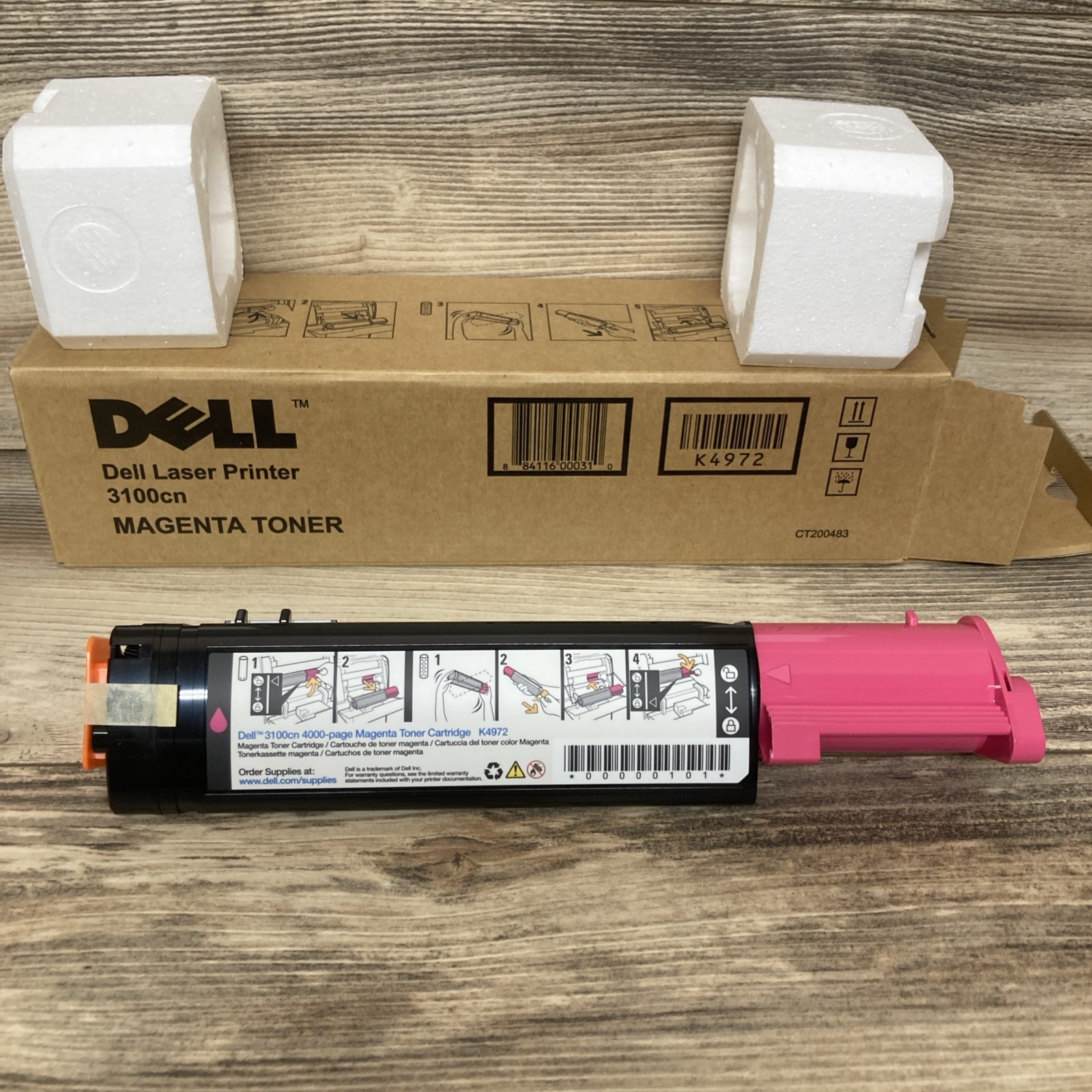 Genuine Dell Laser Printer 3100cn Magenta Toner 4000-page Cartridge Sealed