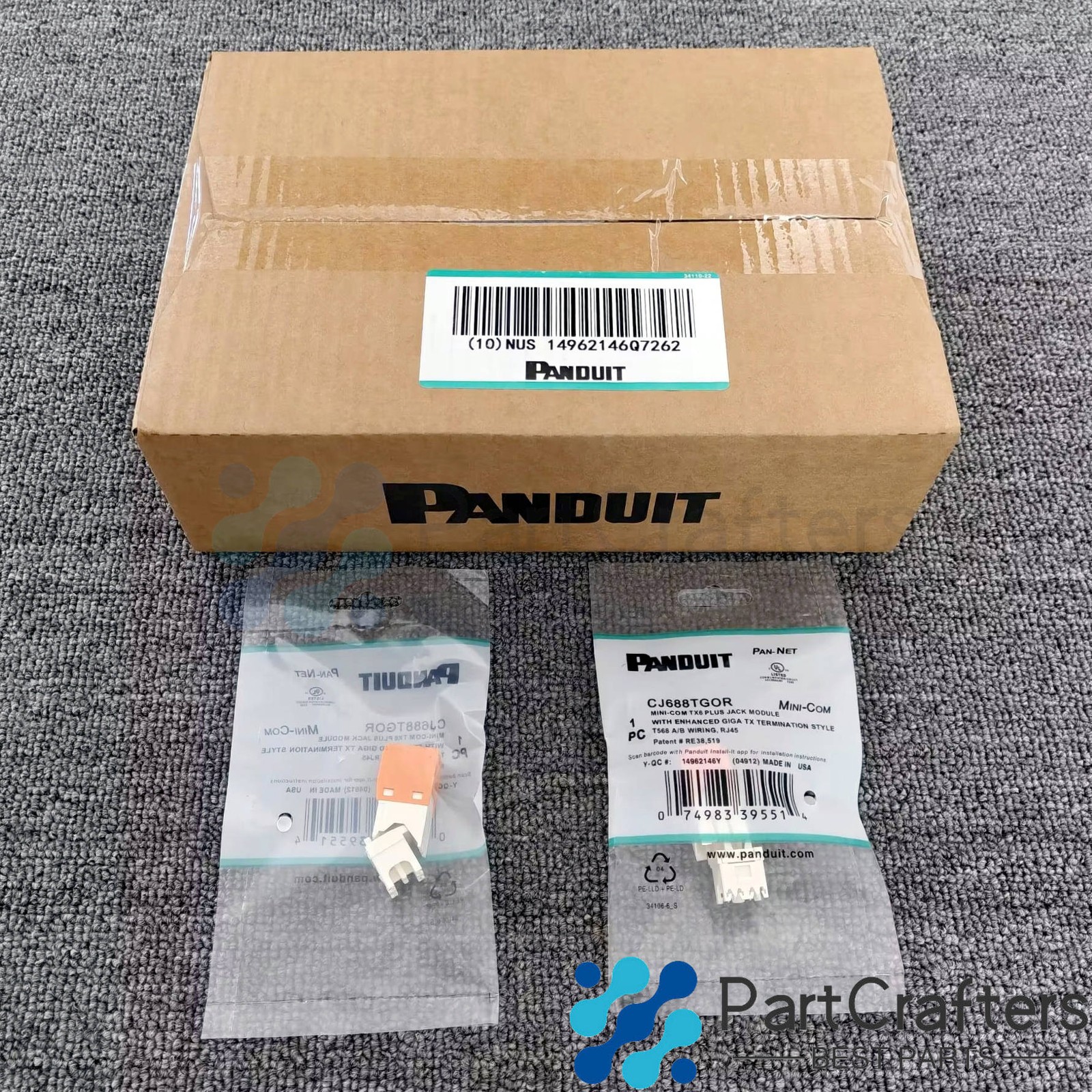 For Panduit Giga TX Cat6 jack Orange CJ688TGOR BOX OF 50. ！