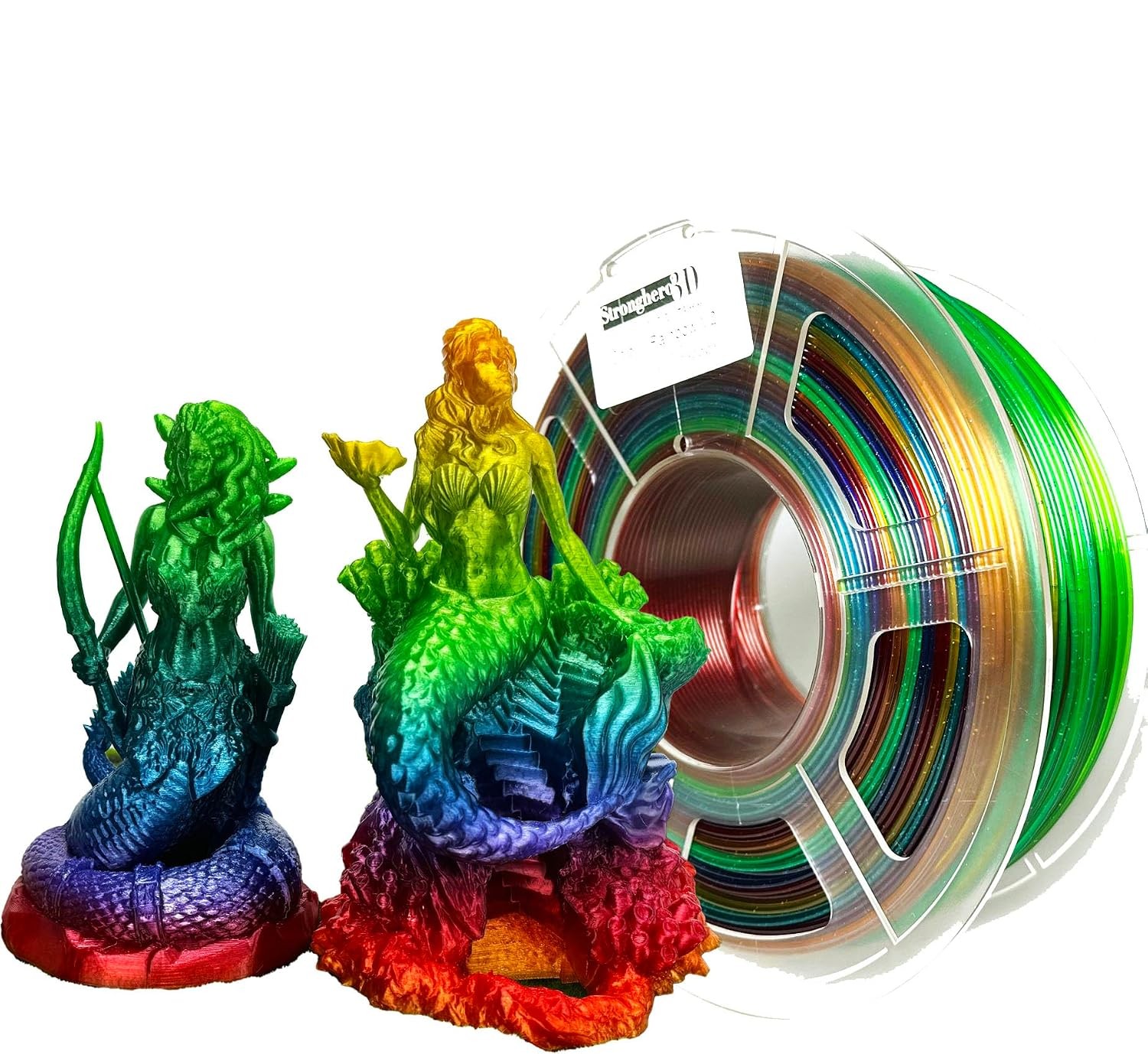 PETG 3D Printer Filament 1.75mm Translucent Rainbow Multi Color 1kg 2.2lbs
