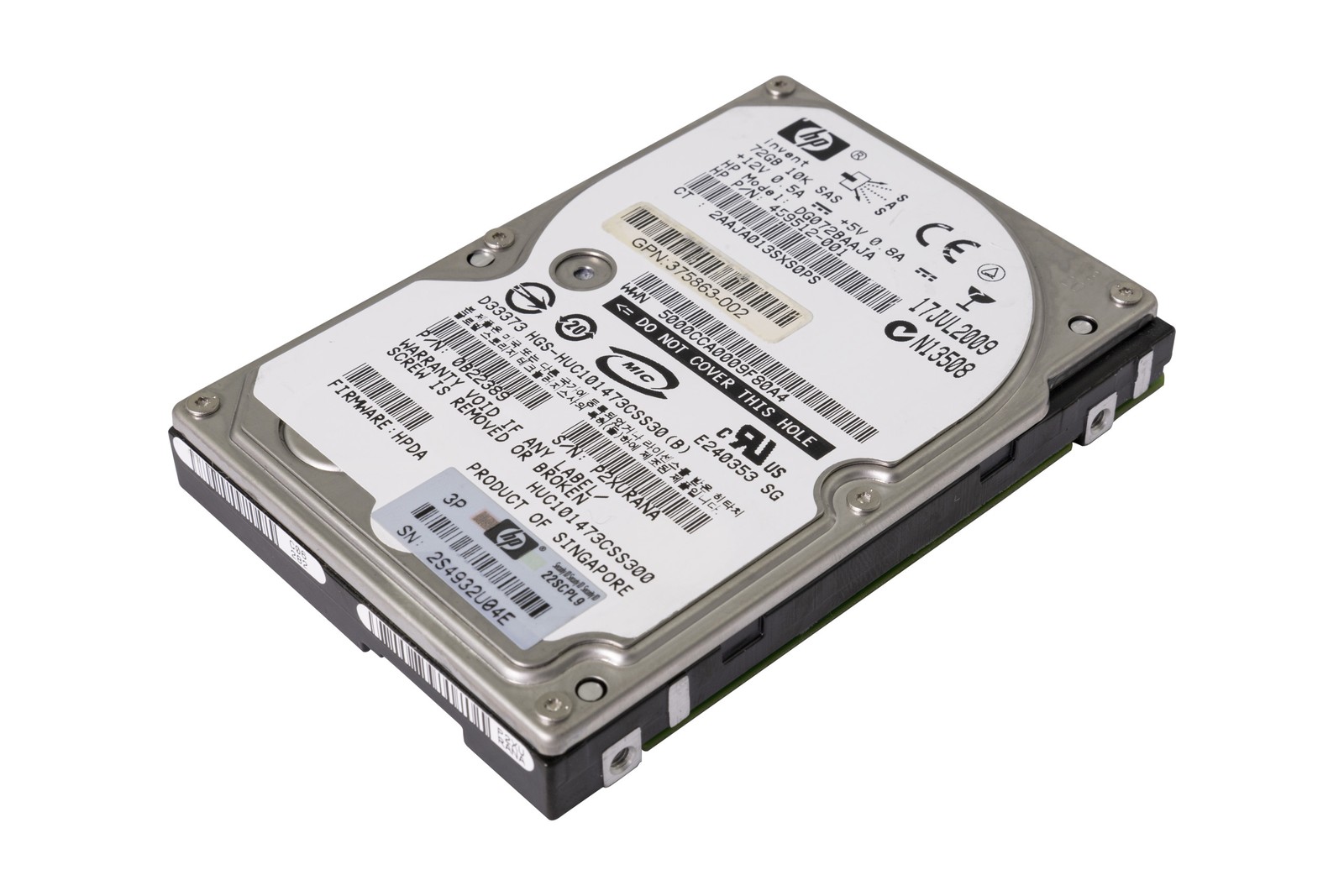 Hard drive HPE 72GB HDD SAS 6G 2.5" DG072BAAJA