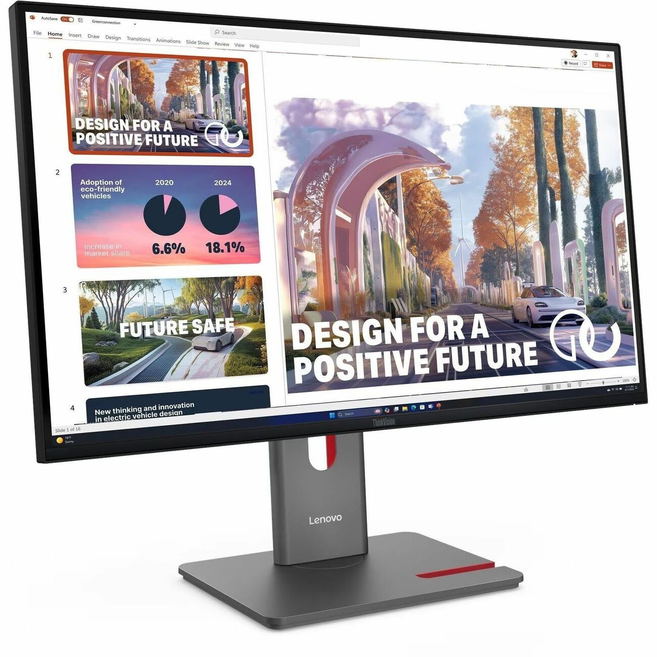 Lenovo 64B3GAR2UZ ThinkVision P27QD-40 27" WQHD Monitor Raven Black