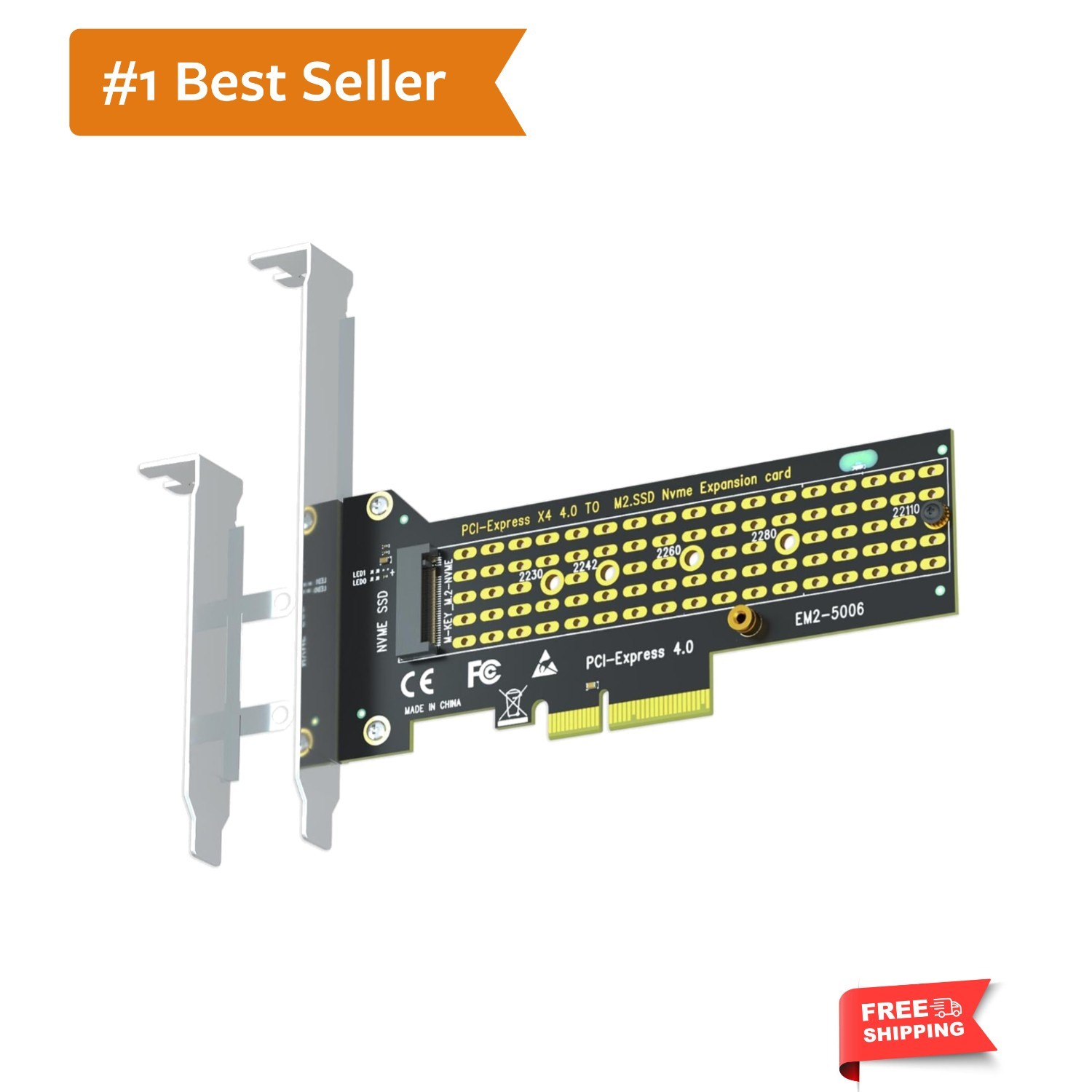 PA22110 M.2 NVMe to PCIe 4.0 X4 Adapter for 22110 M.2 NVMe SSD