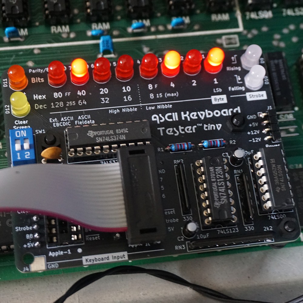 ASCII Keyboard Tester Tiny DIY Kit for e.g. Apple-1 and Apple 2 by 8BitFlux