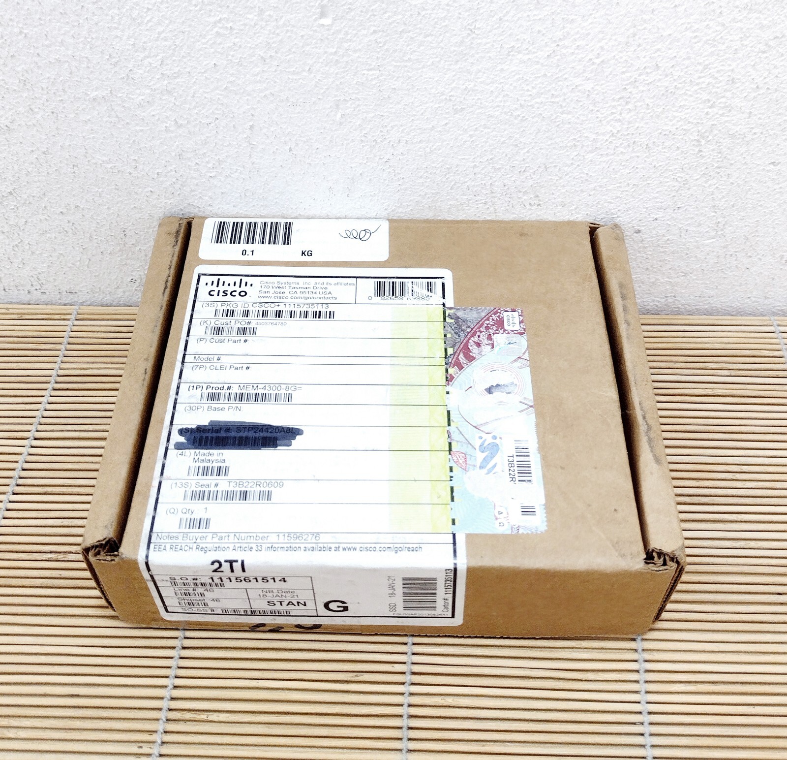 New Cisco Genuine MEM-4300-8G 1x 8GB DRAM Cisco ISR 4331 4351 Router New Sealed