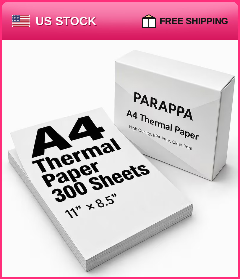 300pcs A4 Thermal Printer Paper Inkless Fast Drying For Portable Printers