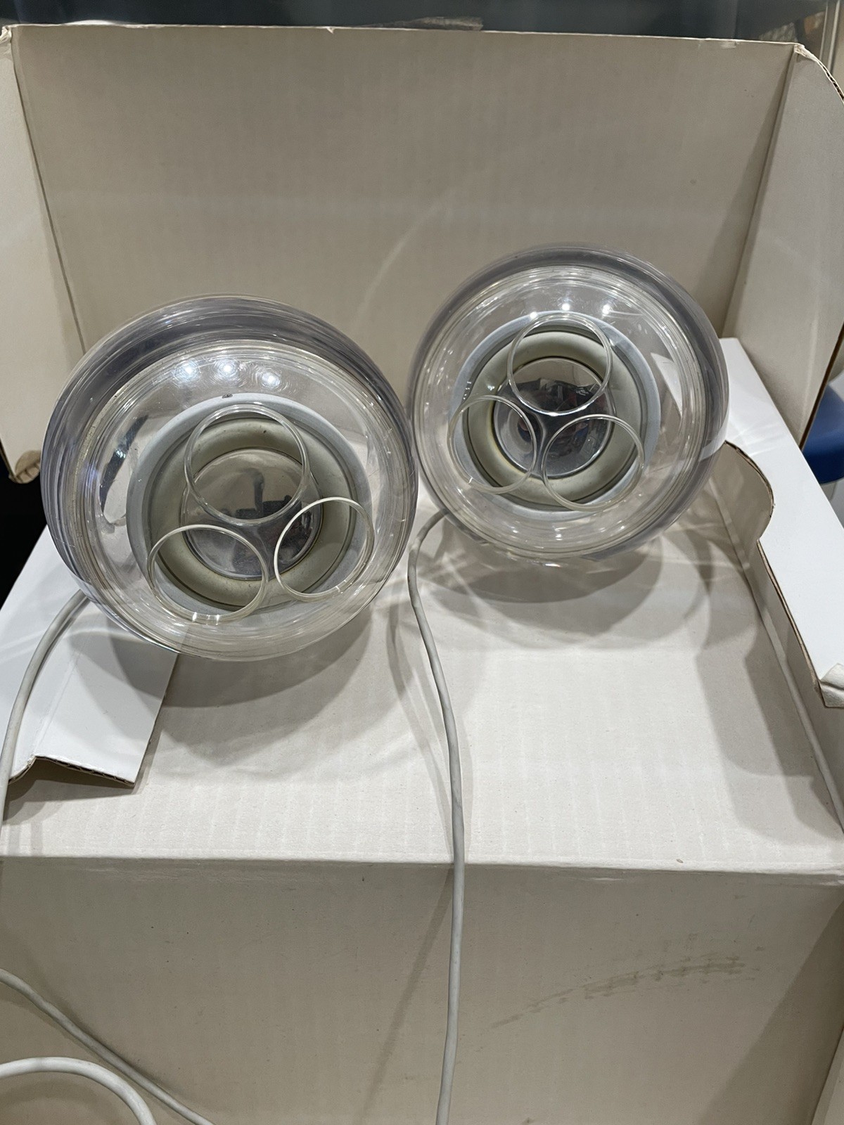 Vintage Apple Imac Pro Speakers Clear Acrylic G4 Computer PC Mac Retro Hardware