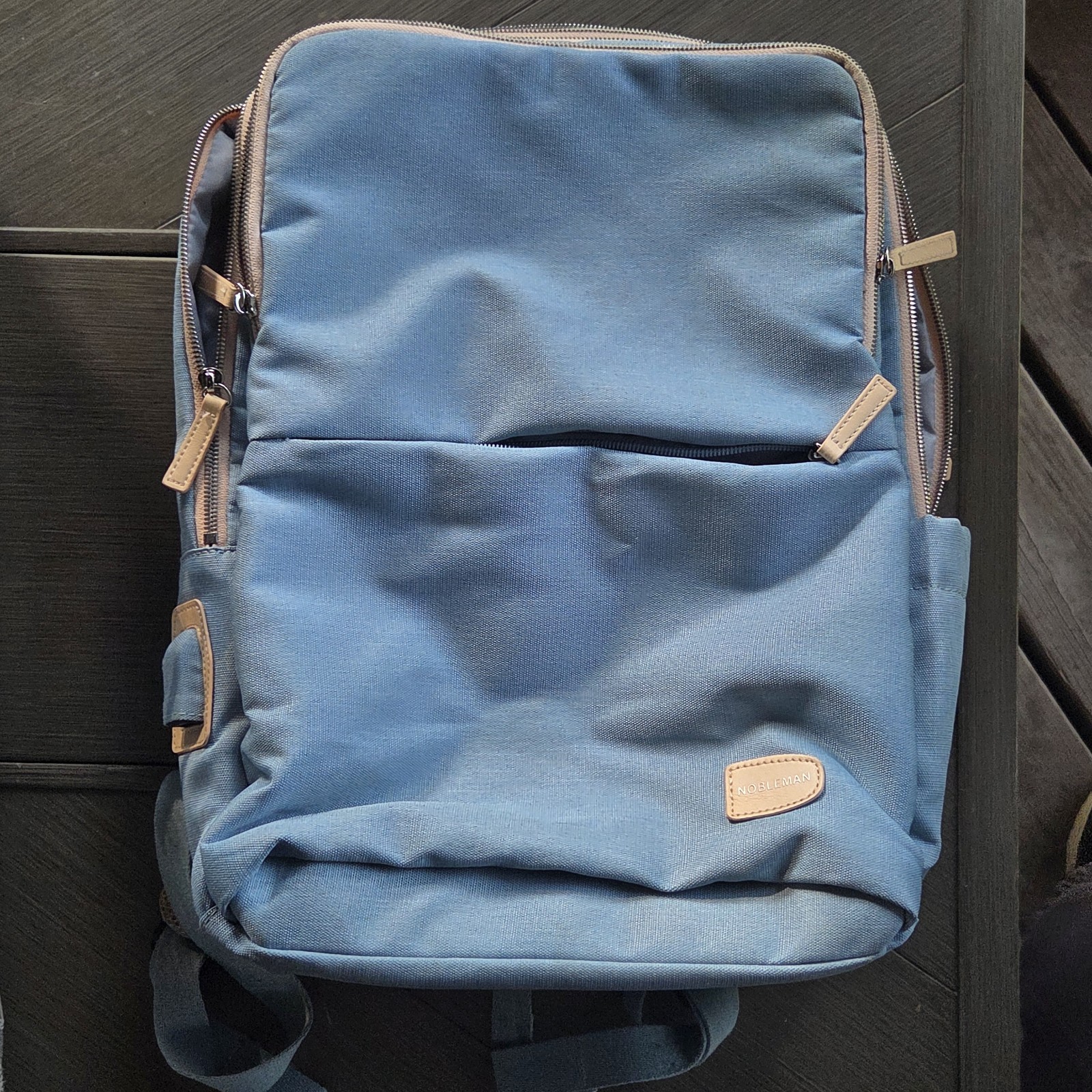 NOBLEMAN Business Smart Backpack Aqua Blue Waterproof Laptop Travel