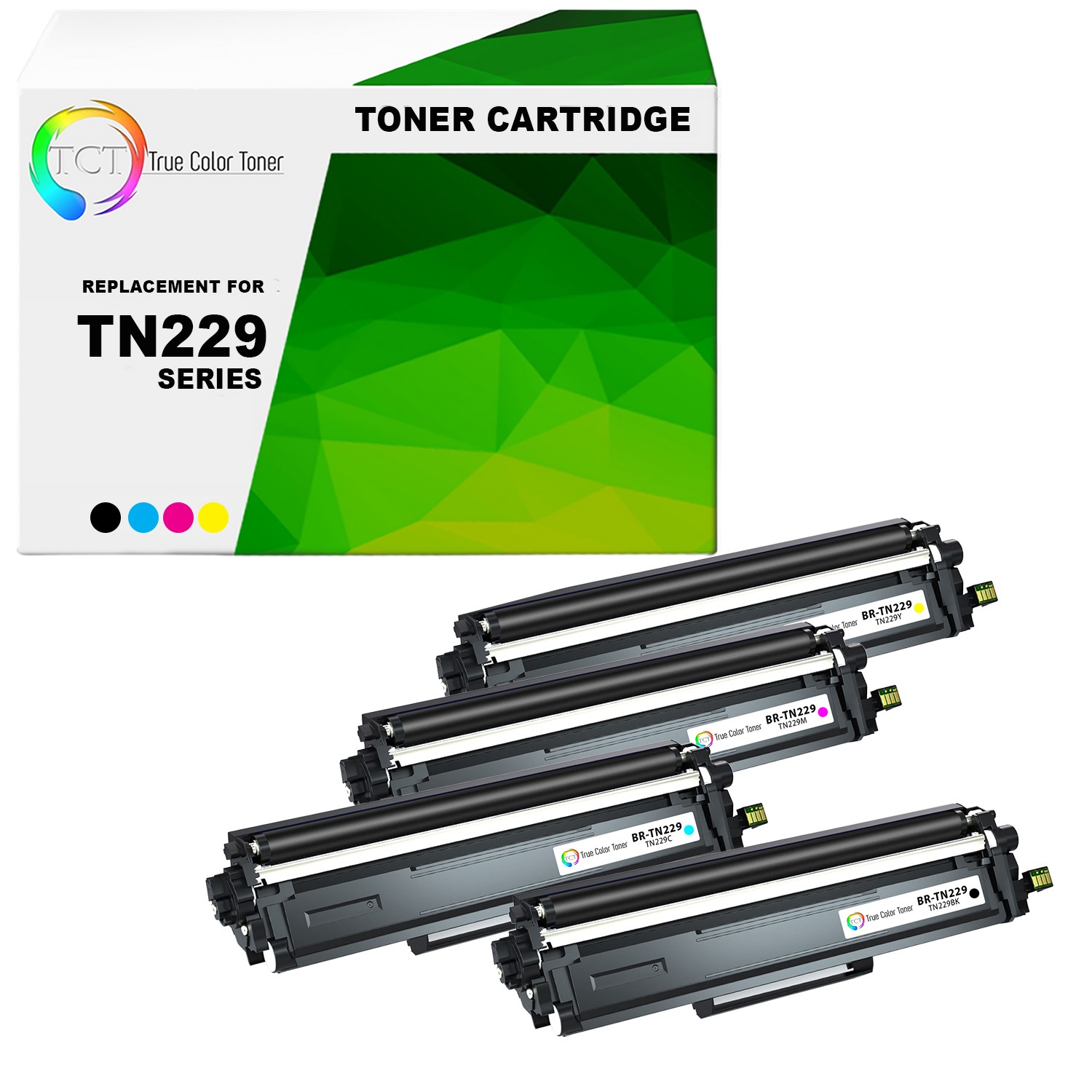 4Pk TCT Premium TN229 BCYM for Compatible Brother MFC-L3780CDW Toner Cartridge