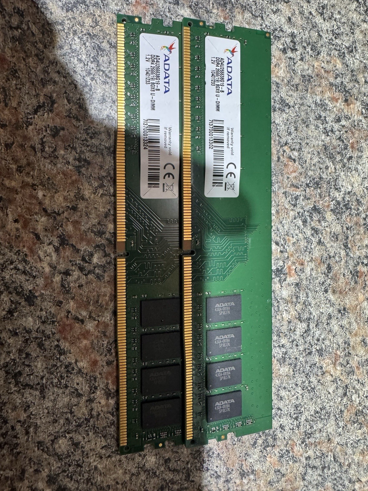 ADATA DDR4 RAM 2666MHZ 16GB (2x8) TESTED WORKING