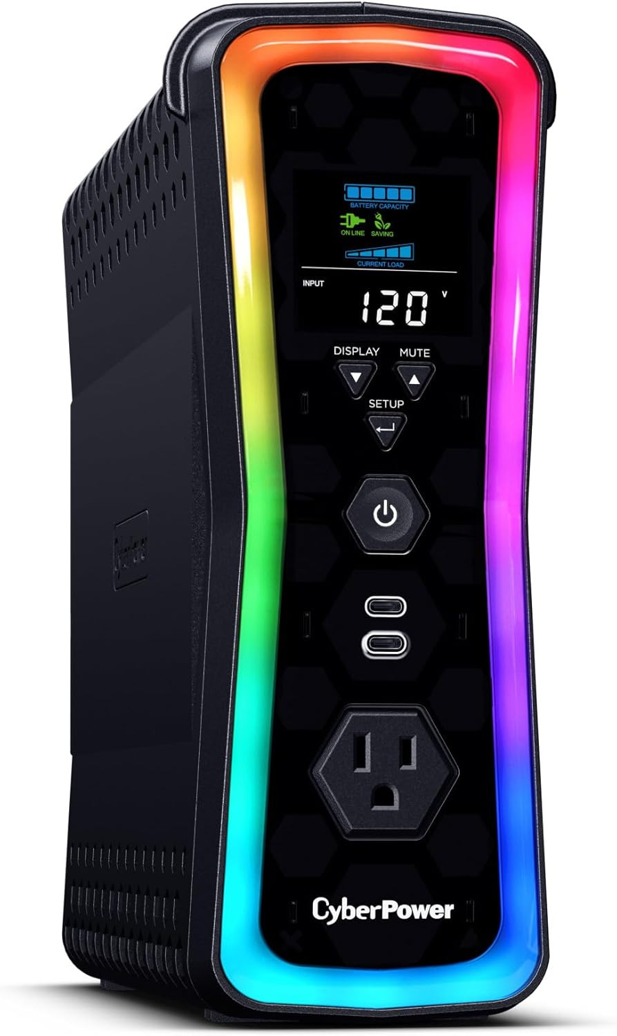 Cyberpower GX150C2-E Gaming UPS Battery Backup and Surge Protector, 1500VA/1000W