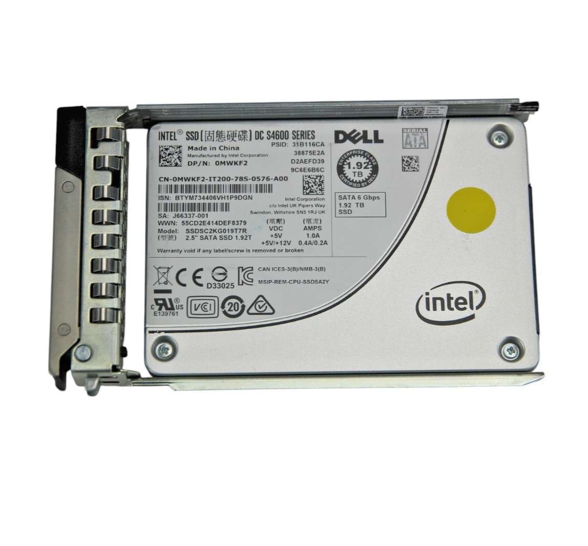 Dell Enterprise Intel DC S4600 1.92TB SATA 6Gb/s MU 2.5''SSD MWKF2 90-99% Health
