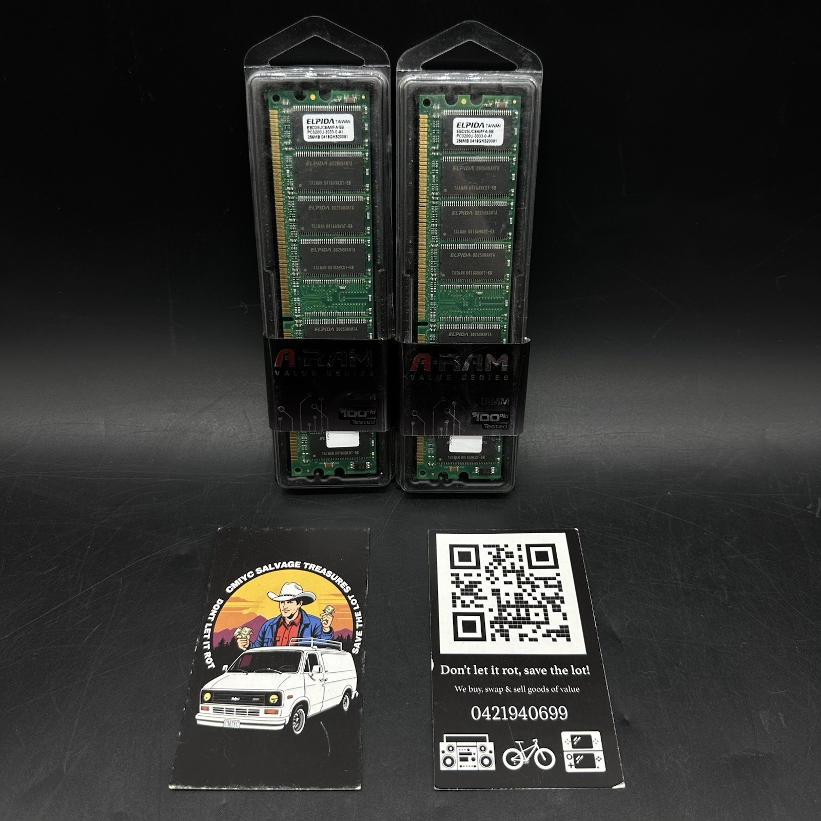 Elpida EBD25UC8AMFA-5B PC3200U-3033-0-A1 256MB x2