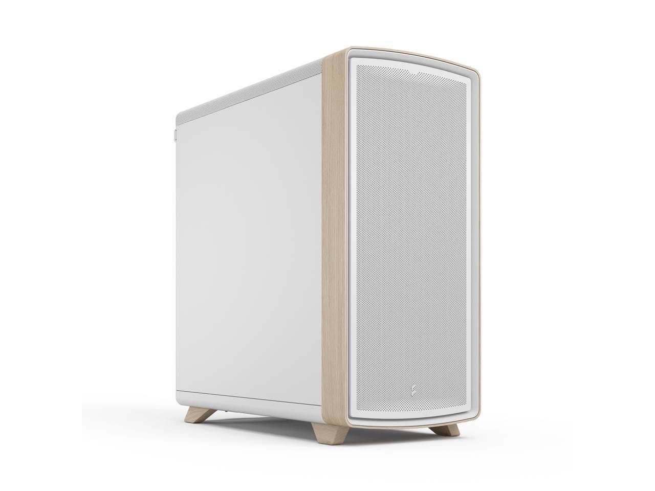 Fractal Design Summit Chalk White Solid Light Oak PC Gaming Case - Three