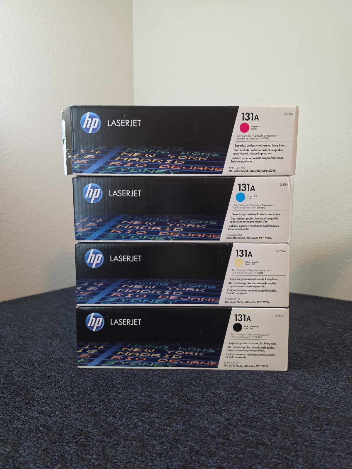 NEW Set of 4 Genuine HP 131A Black & Color Magenta Cyan Yellow Print Toner OEM
