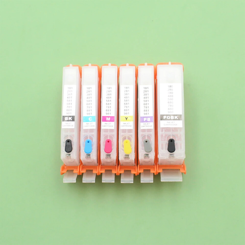6pc PGI -980 Ink Cartridge Permanent Chip for TS6290/TS8190/TS8195/TS8290/TS9590