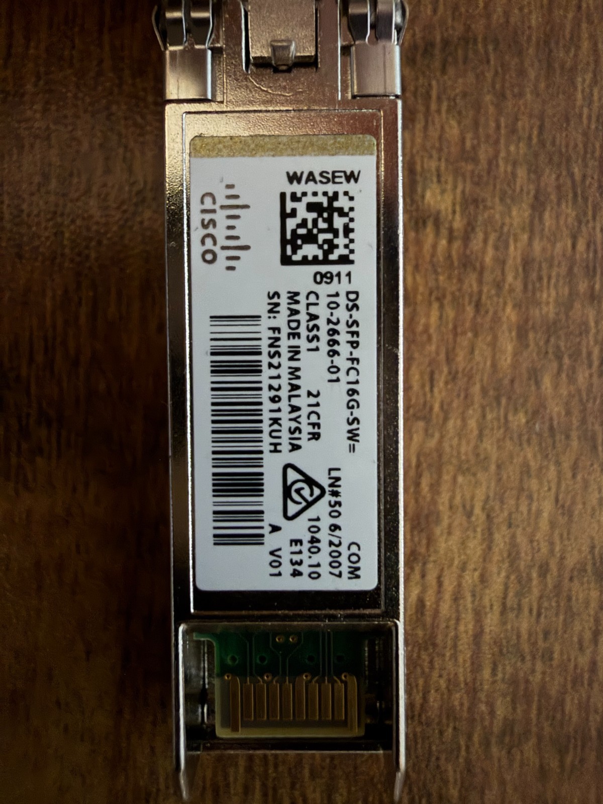 Cisco DS-SFP-FC16G-SW 10-2666-01 Class1 21CFR 16G SW Transceiver Module
