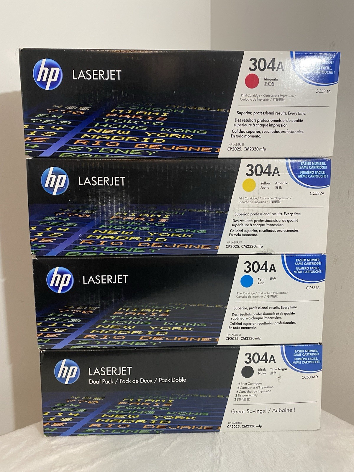 Genuine HP 304A BCYM Toner Cartridges Set CC530A CC531A CC532A CC533A New Sealed