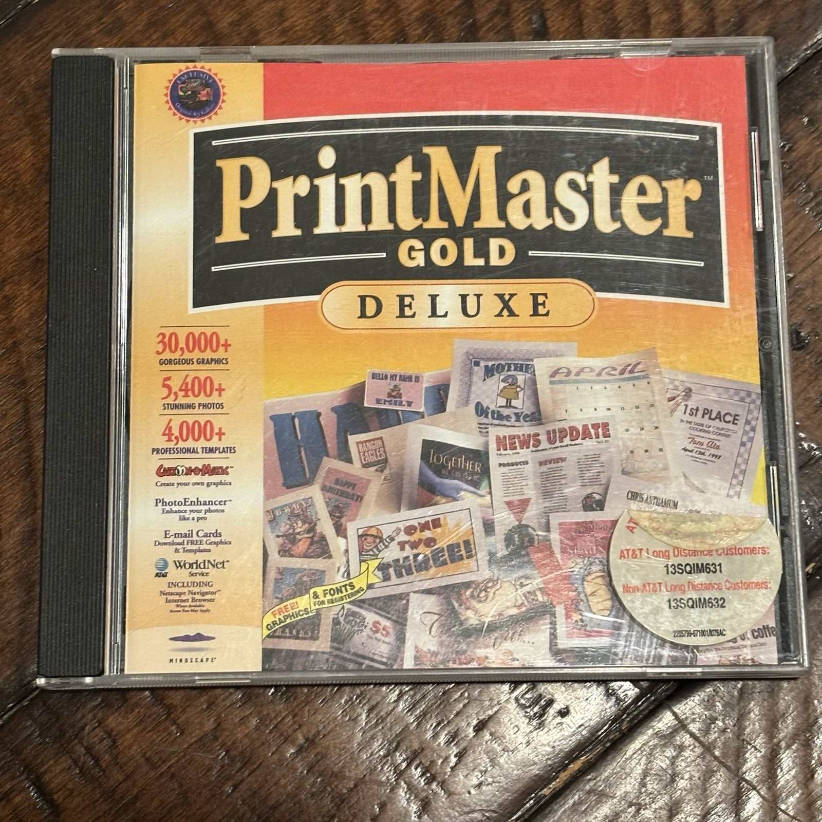 PrintMaster Gold Deluxe v4.0 CD-ROM (1997) Mindscape Windows 95 3.1 Vintage
