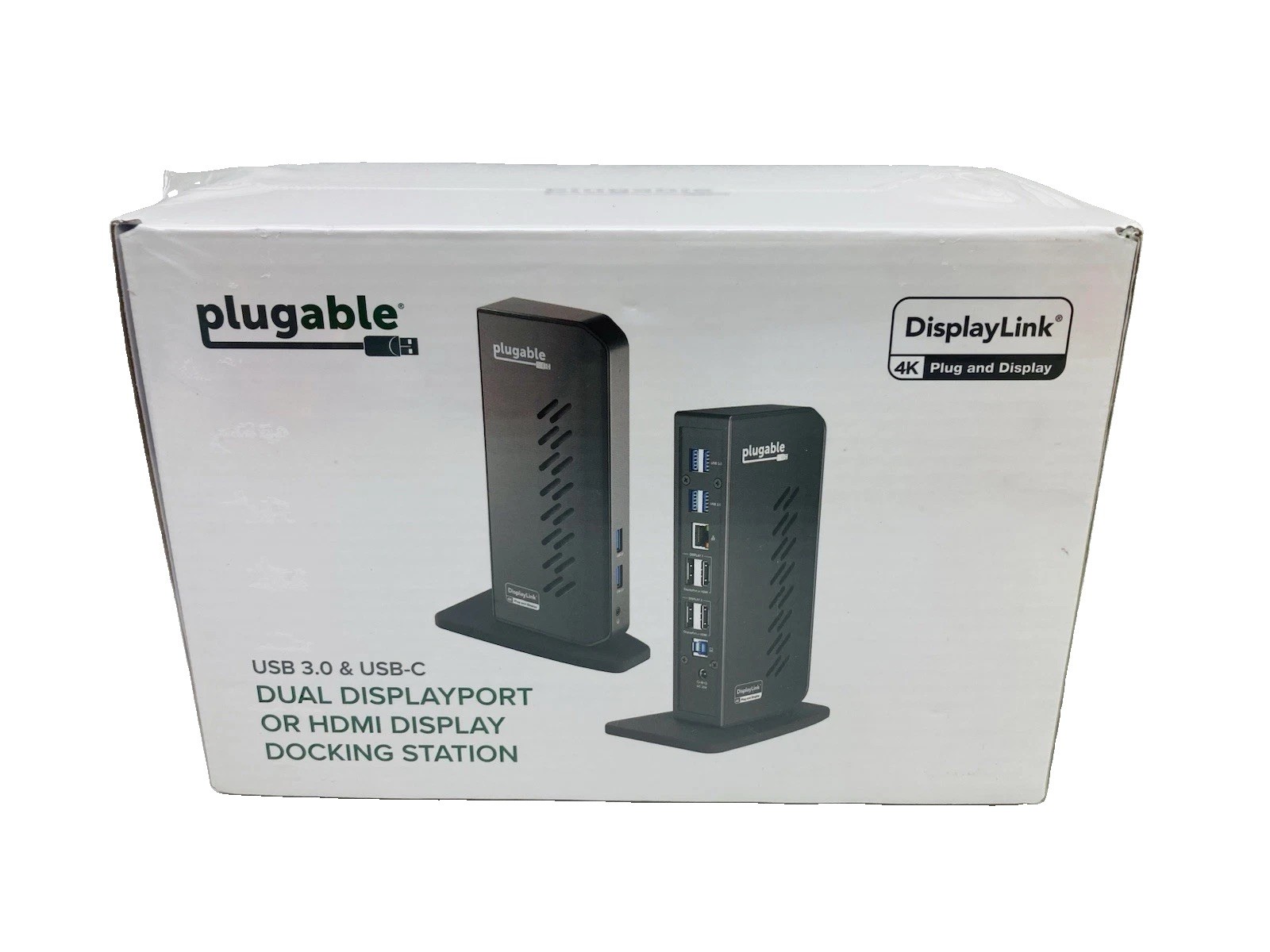 Plugable UD-6950Z Dual Display Dock USB-C & USB 3.0 4K DisplayLink - New