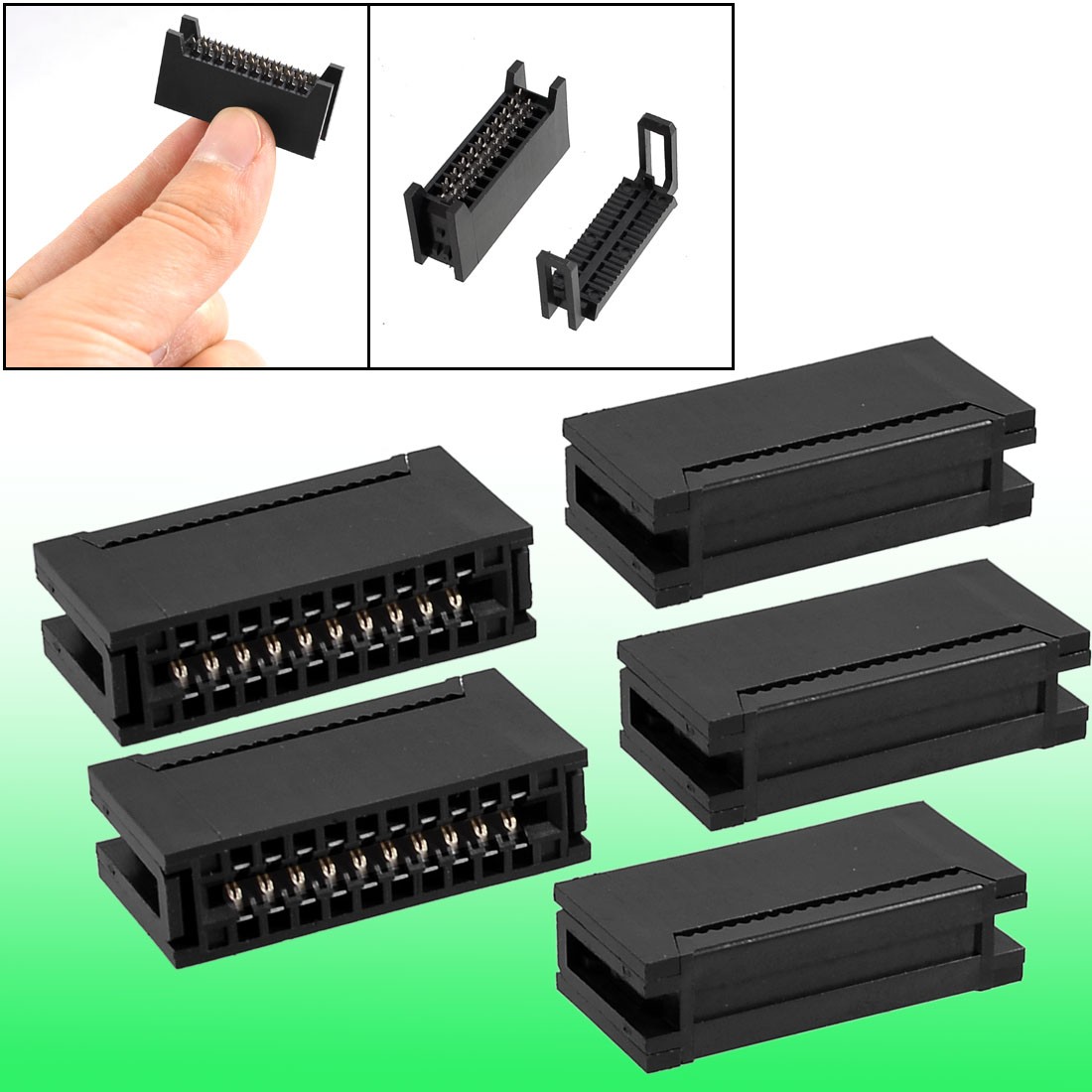5 Pcs 20 Pins Card Edge Female IDC Connector for Flat Ribbon Cable