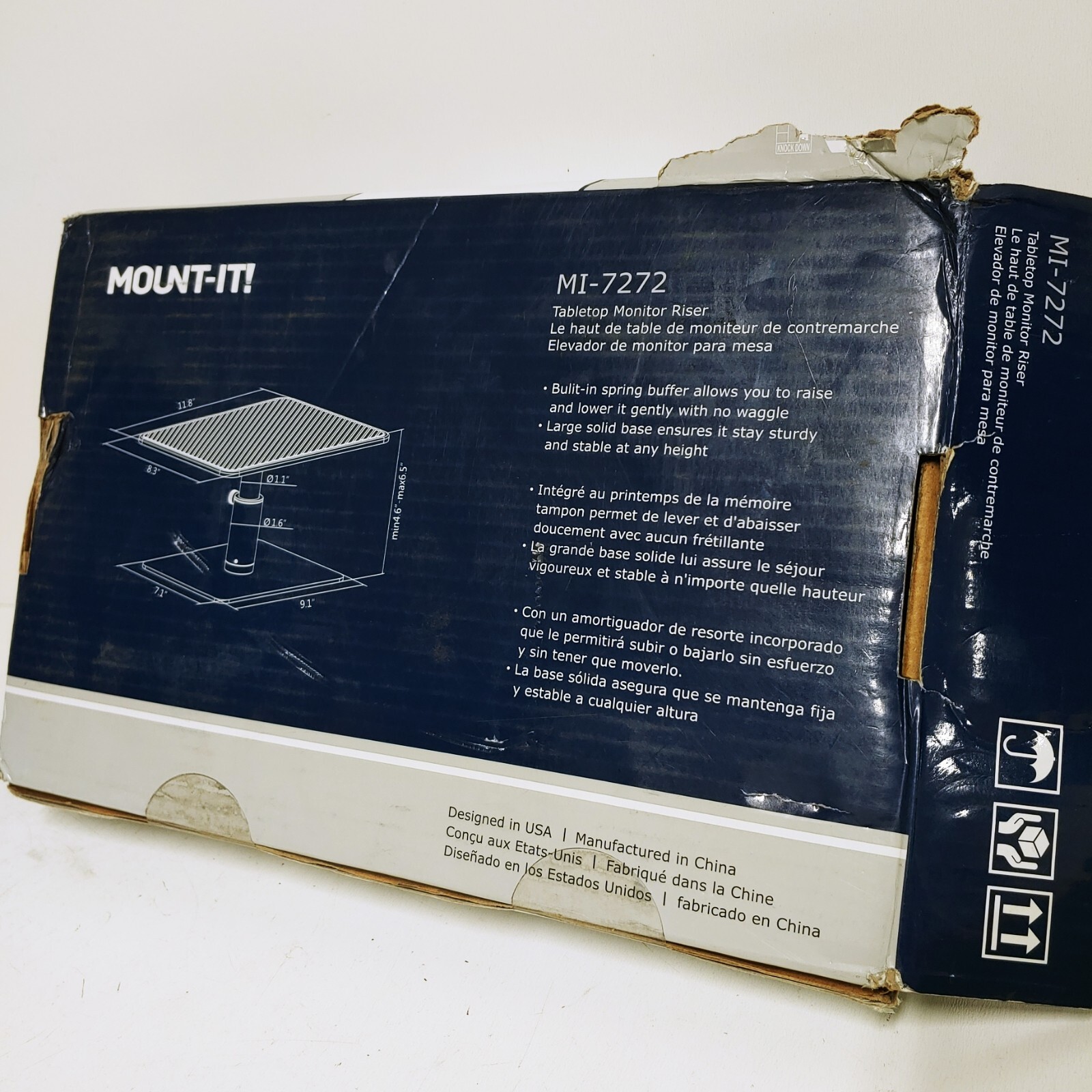 open box Mount-It Adjustable Height Laptop Stand Ergonomic Desk Riser MI-7272