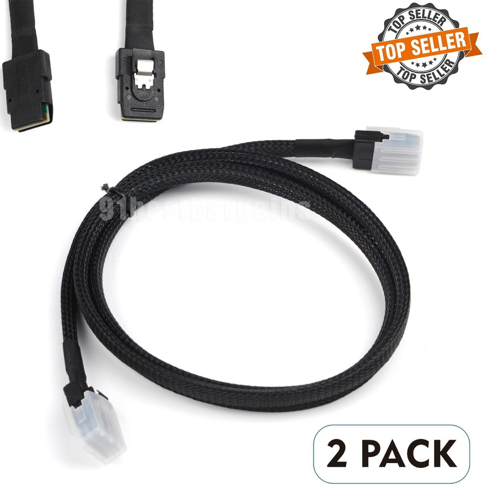 2-Packs 6G Internal Mini SAS SFF-8087 to SFF-8087 36Pin Cable 100 Ohms 1M RoHS