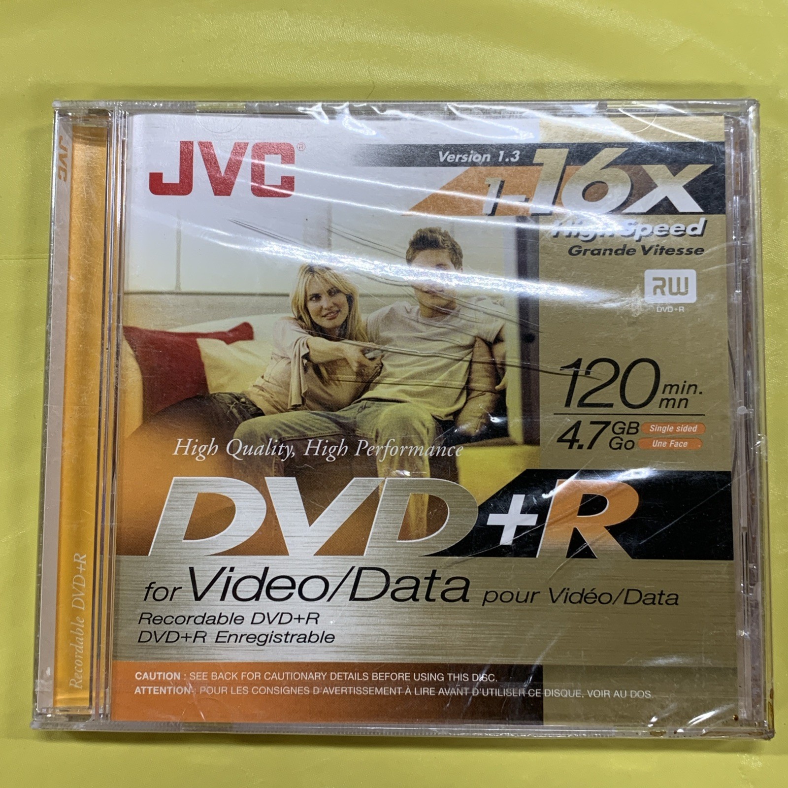 JVC DVD+R 1-16x High-Speed Disc for Video/Data Single Version 1.3 120 Min