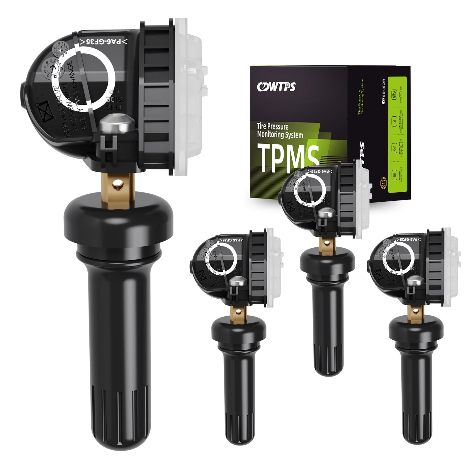 CDWTPS TPMS Sensor Ford,Set of 4 315MHZ Tire Pressure Monitor Sensors