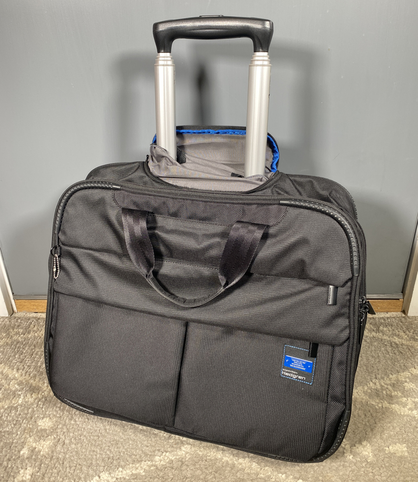 Hedgren Capital Trolly Rolling LAPTOP BAG 15.6" Bull Blue Black Wheels Belgium