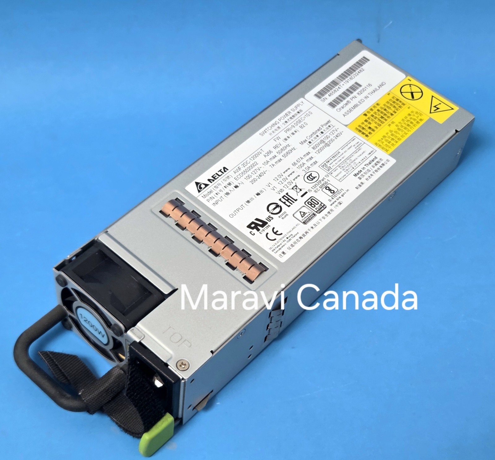 Oracle 1200W Power Supply 8200116 Delta AWF-2DC-1200W-T, X7-2L X8-2 X8M Server