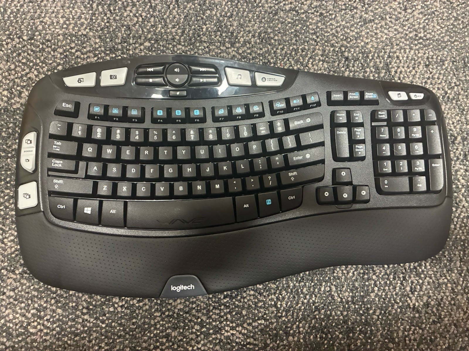 OB Logitech K350 Comfort Wave Wireless Keyboard Only Black *No Unifying Receiver