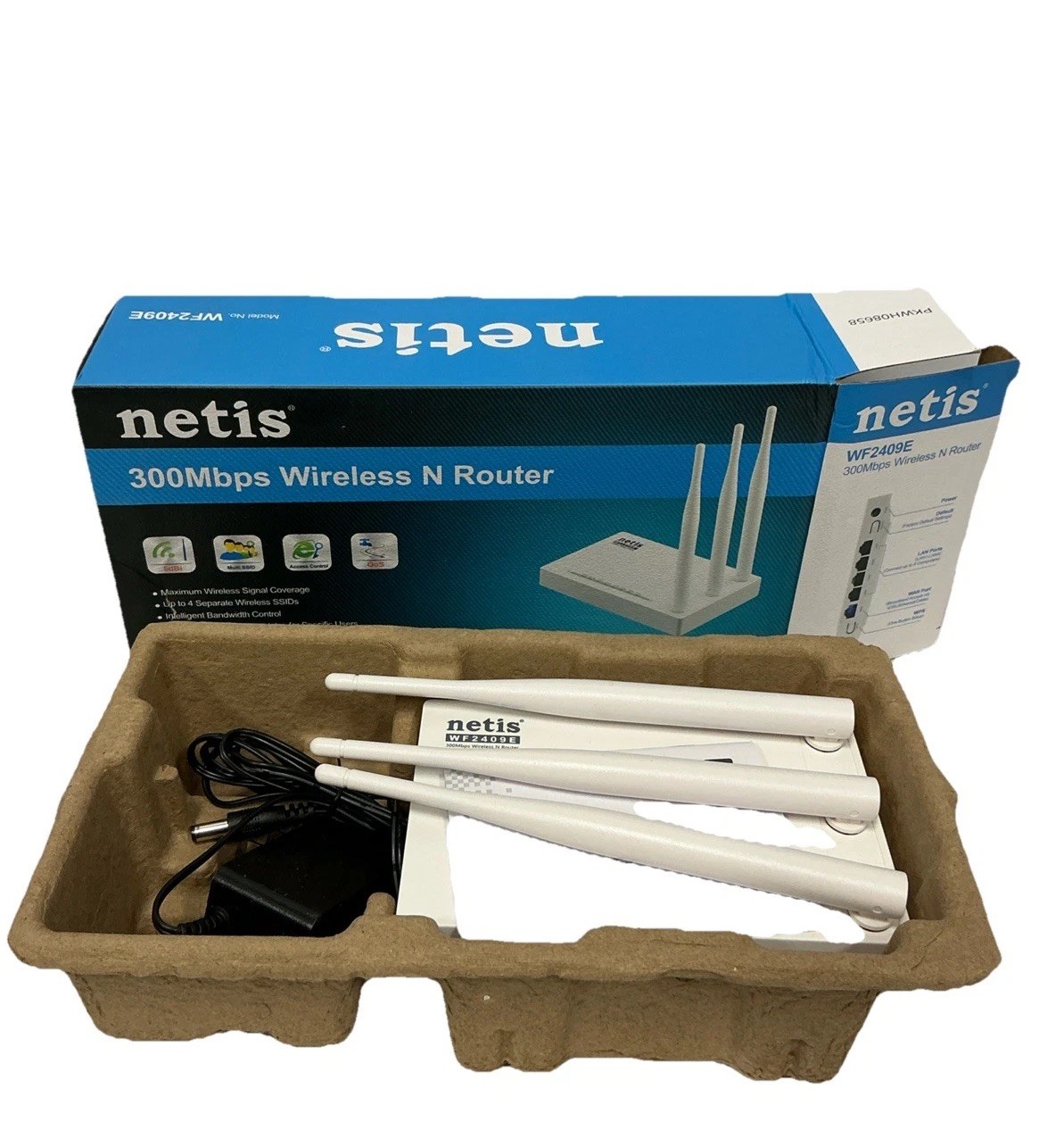 NETIS WF2409E Wireless Router 300Mbps Speed 3 Fixed Antenna Increase Range