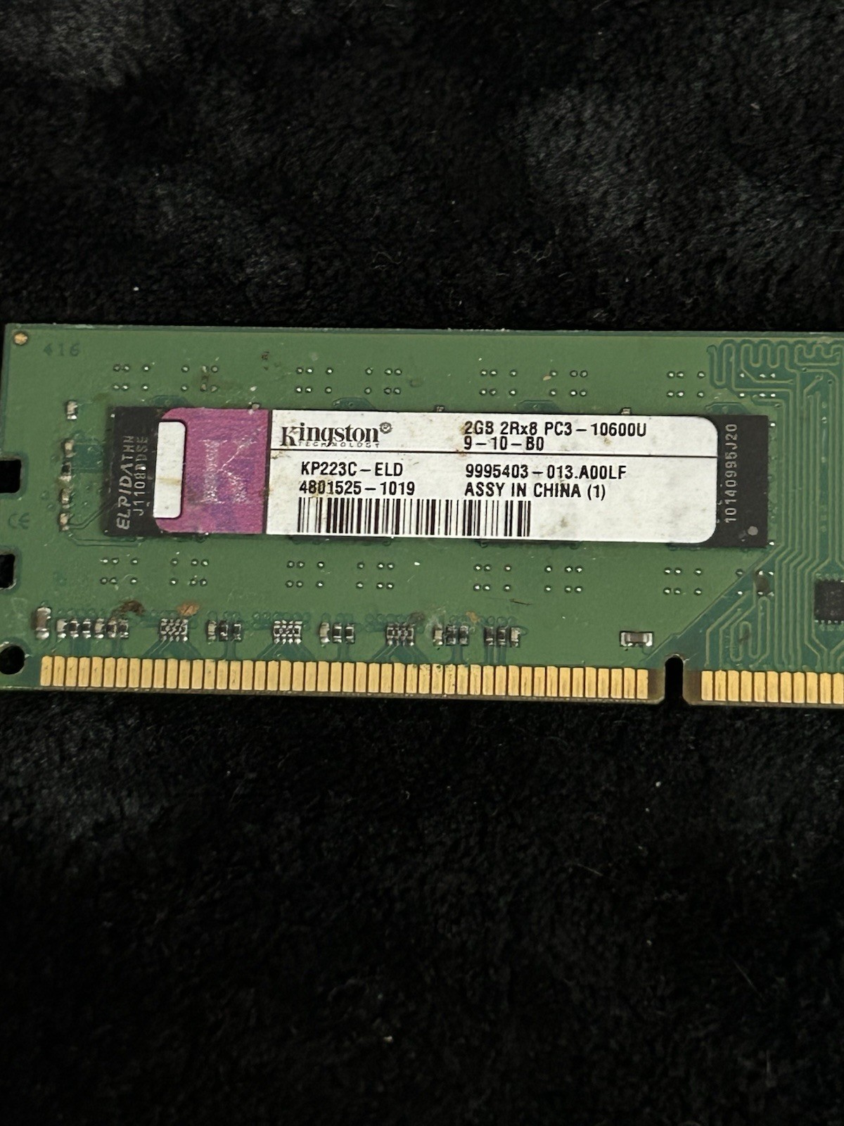 Kingston 2GB DDR3 DIMM PC3-10600U 240-Pin RAM KP223C-ELD 9995403-013.A00LF