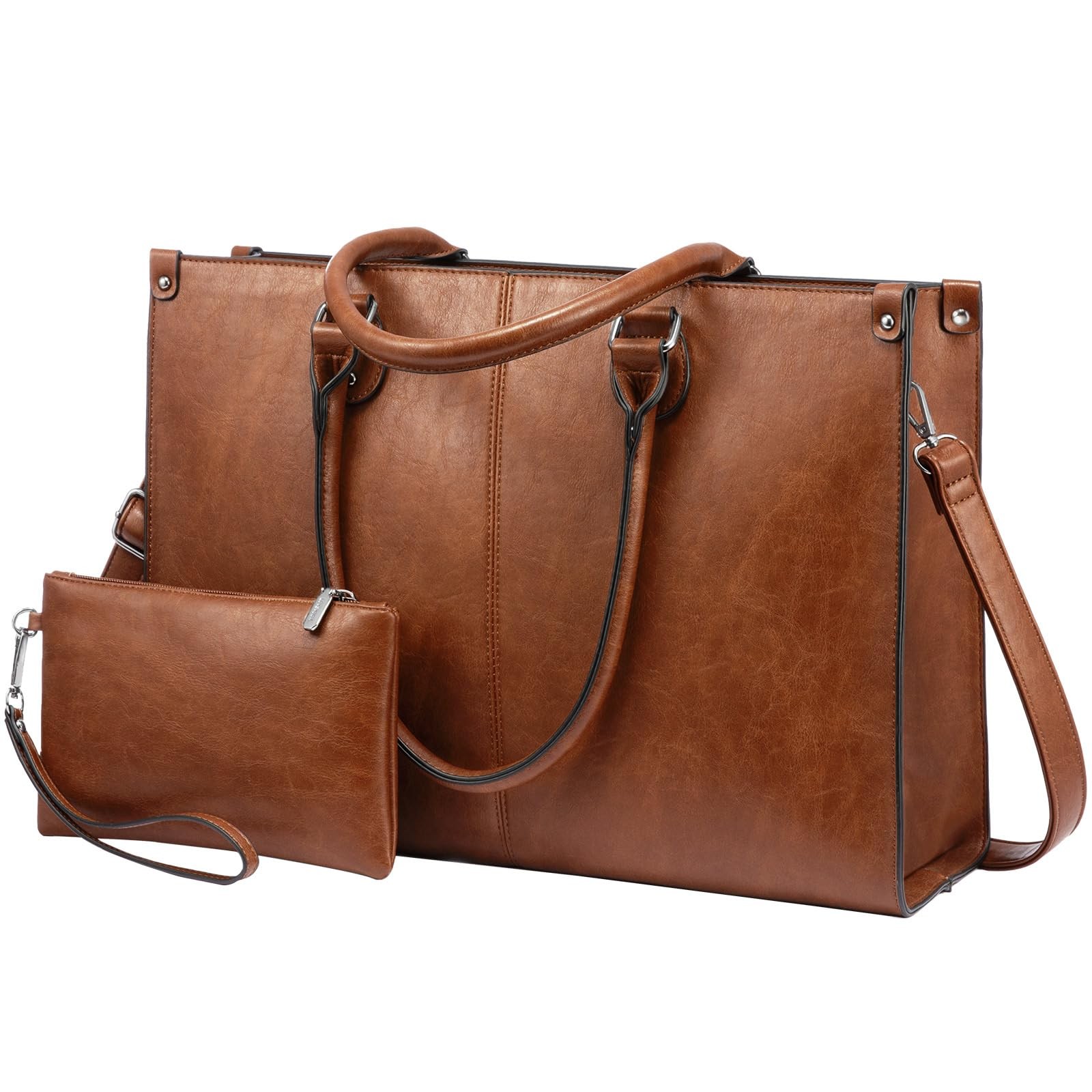 Laptop Tote Bag for Women, 15.6 Inch Professional Work Bag with Matching Clut...
